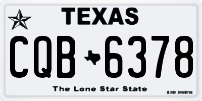 TX license plate CQB6378