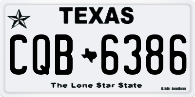 TX license plate CQB6386