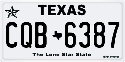 TX license plate CQB6387