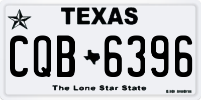 TX license plate CQB6396