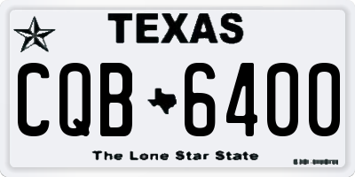 TX license plate CQB6400