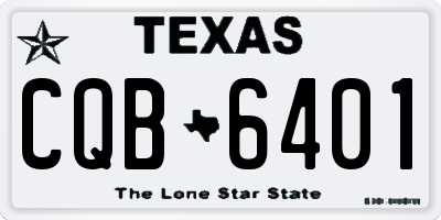 TX license plate CQB6401
