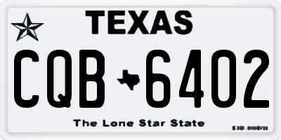 TX license plate CQB6402