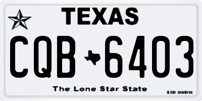 TX license plate CQB6403