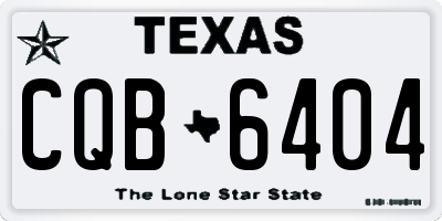 TX license plate CQB6404