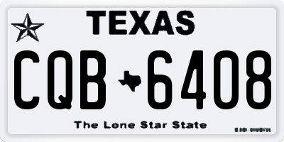 TX license plate CQB6408