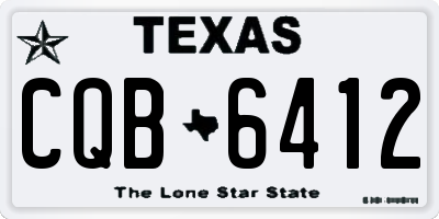 TX license plate CQB6412