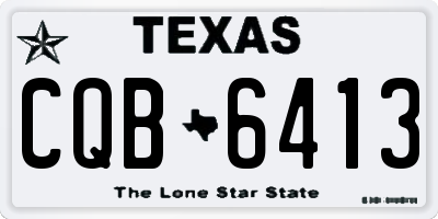 TX license plate CQB6413