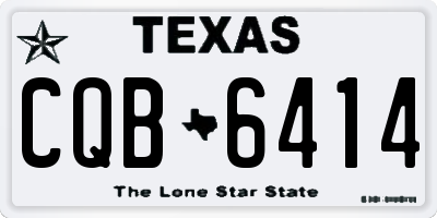 TX license plate CQB6414
