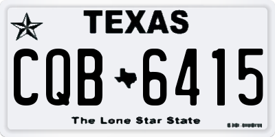 TX license plate CQB6415