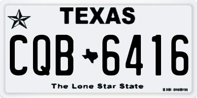 TX license plate CQB6416