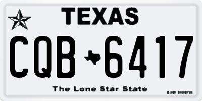 TX license plate CQB6417