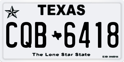TX license plate CQB6418