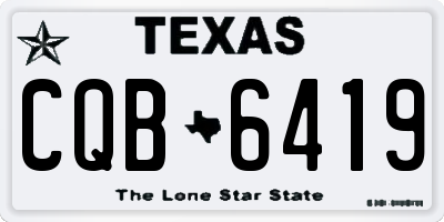 TX license plate CQB6419
