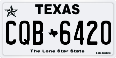 TX license plate CQB6420