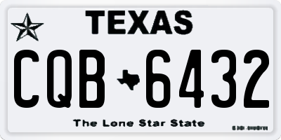 TX license plate CQB6432