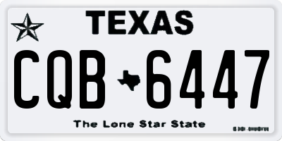 TX license plate CQB6447