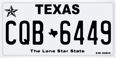 TX license plate CQB6449