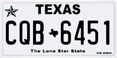 TX license plate CQB6451