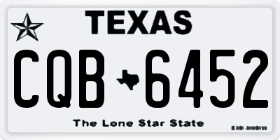 TX license plate CQB6452