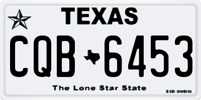 TX license plate CQB6453