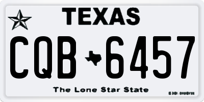 TX license plate CQB6457