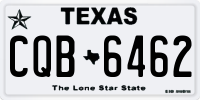TX license plate CQB6462