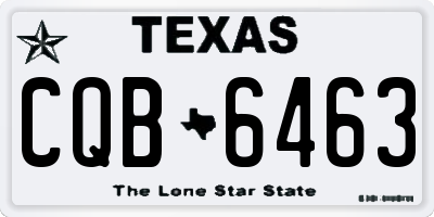 TX license plate CQB6463