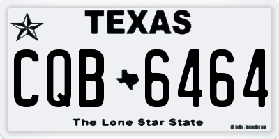 TX license plate CQB6464