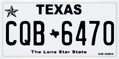 TX license plate CQB6470
