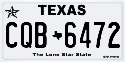 TX license plate CQB6472