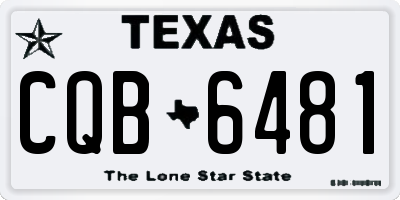TX license plate CQB6481
