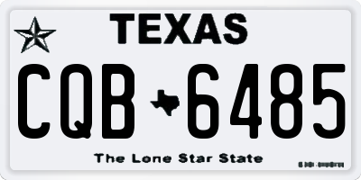 TX license plate CQB6485