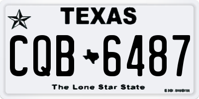 TX license plate CQB6487
