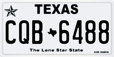 TX license plate CQB6488