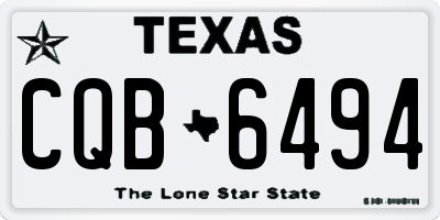 TX license plate CQB6494