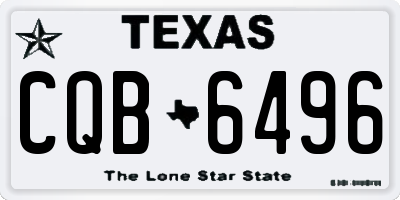 TX license plate CQB6496