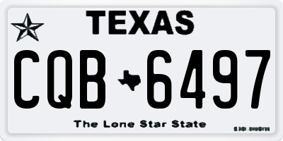 TX license plate CQB6497