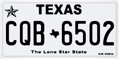 TX license plate CQB6502