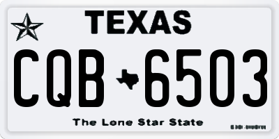 TX license plate CQB6503
