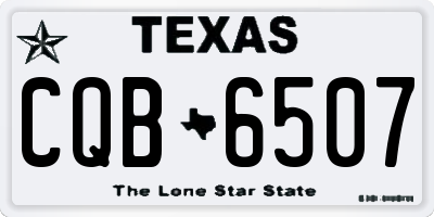 TX license plate CQB6507