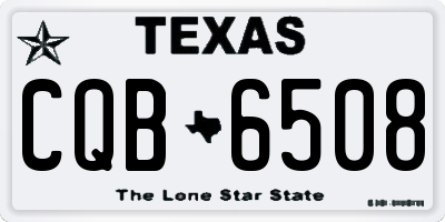 TX license plate CQB6508