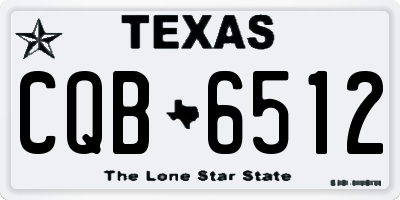 TX license plate CQB6512