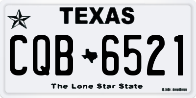 TX license plate CQB6521