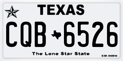TX license plate CQB6526