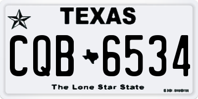 TX license plate CQB6534