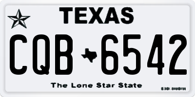 TX license plate CQB6542