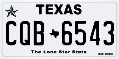TX license plate CQB6543