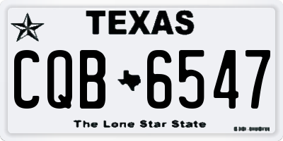 TX license plate CQB6547