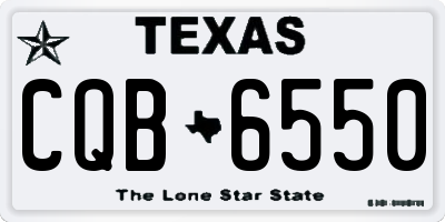 TX license plate CQB6550